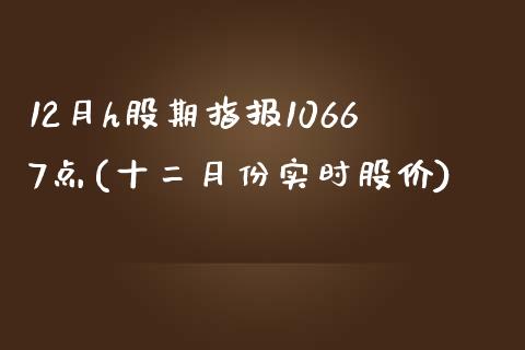 12月h股期指报10667点(十二月份实时股价)_https://www.zztgc.com_期货直播_第1张