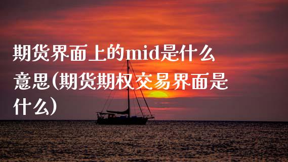 期货界面上的mid是什么意思(期货期权交易界面是什么)_https://www.zztgc.com_黄金期货_第1张