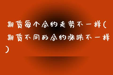 期货每个合约走势不一样(期货不同的合约涨跌不一样)_https://www.zztgc.com_期货开户_第1张