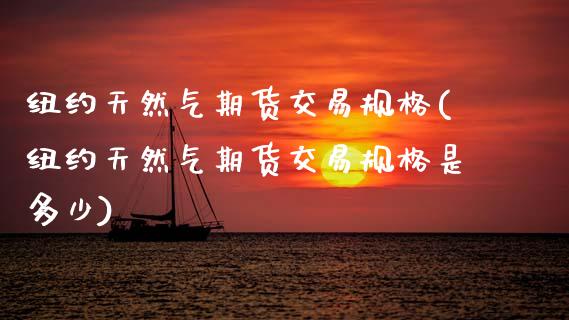 纽约天然气期货交易规格(纽约天然气期货交易规格是多少)_https://www.zztgc.com_期货入门_第1张