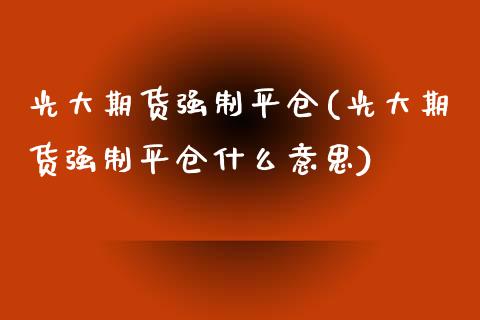 光大期货强制平仓(光大期货强制平仓什么意思)_https://www.zztgc.com_原油期货_第1张