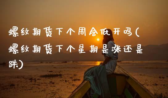 螺纹期货下个周会低开吗(螺纹期货下个星期是涨还是跌)_https://www.zztgc.com_黄金期货_第1张