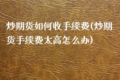 炒期货如何收手续费(炒期货手续费太高怎么办)_https://www.zztgc.com_期货入门_第1张