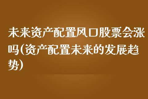 未来资产配置风口股票会涨吗(资产配置未来的发展趋势)_https://www.zztgc.com_期货入门_第1张