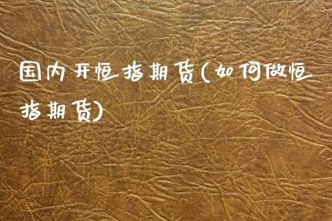 国内开恒指期货(如何做恒指期货)_https://www.zztgc.com_原油期货_第1张