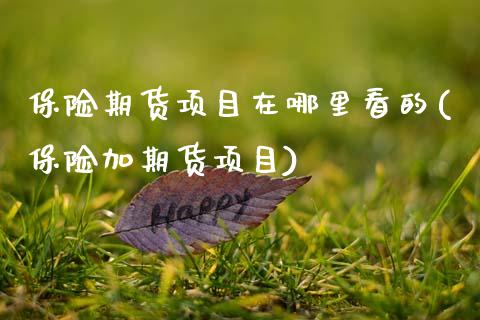 保险期货项目在哪里看的(保险加期货项目)_https://www.zztgc.com_期货直播_第1张