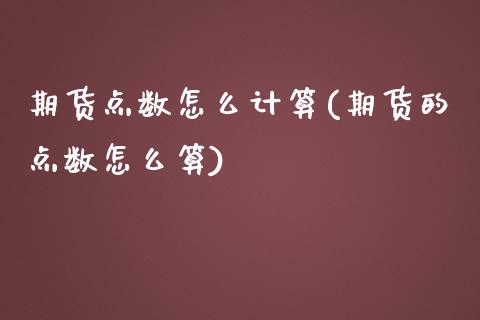 期货点数怎么计算(期货的点数怎么算)_https://www.zztgc.com_期货入门_第1张