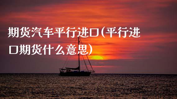 期货汽车平行进口(平行进口期货什么意思)_https://www.zztgc.com_期货入门_第1张