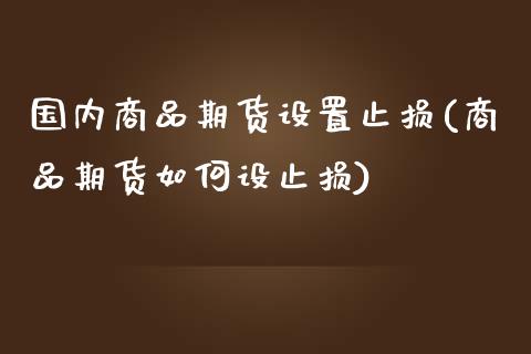 国内商品期货设置止损(商品期货如何设止损)_https://www.zztgc.com_原油期货_第1张