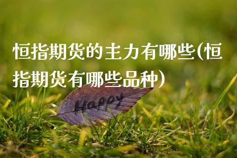 恒指期货的主力有哪些(恒指期货有哪些品种)_https://www.zztgc.com_期货行情_第1张