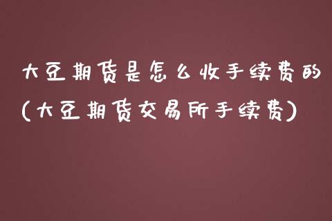 大豆期货是怎么收手续费的(大豆期货交易所手续费)_https://www.zztgc.com_期货直播_第1张