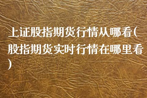 上证股指期货行情从哪看(股指期货实时行情在哪里看)_https://www.zztgc.com_期货入门_第1张