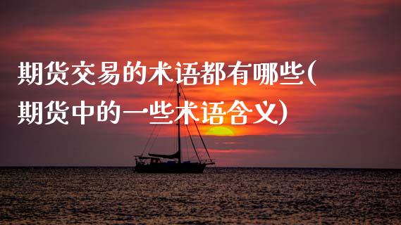 期货交易的术语都有哪些(期货中的一些术语含义)_https://www.zztgc.com_期货直播_第1张