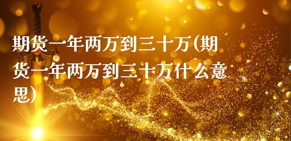 期货一年两万到三十万(期货一年两万到三十万什么意思)_https://www.zztgc.com_期货入门_第1张