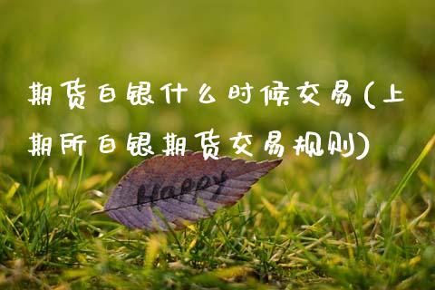 期货白银什么时候交易(上期所白银期货交易规则)_https://www.zztgc.com_期货开户_第1张
