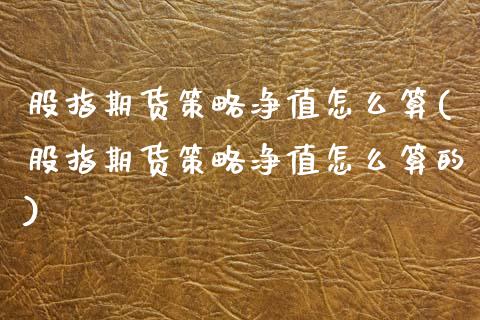 股指期货策略净值怎么算(股指期货策略净值怎么算的)_https://www.zztgc.com_期货行情_第1张