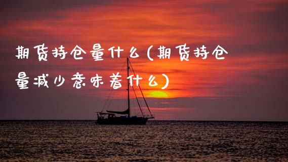 期货持仓量什么(期货持仓量减少意味着什么)_https://www.zztgc.com_期货开户_第1张