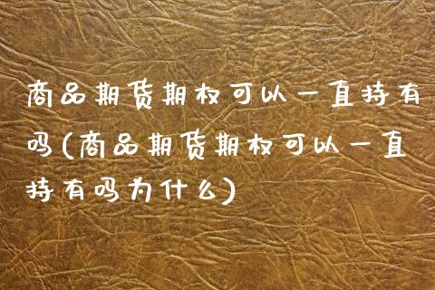 商品期货期权可以一直持有吗(商品期货期权可以一直持有吗为什么)_https://www.zztgc.com_期货入门_第1张