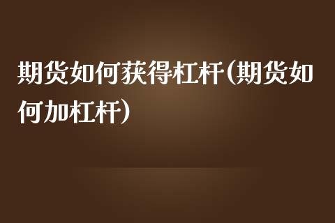 期货如何获得杠杆(期货如何加杠杆)_https://www.zztgc.com_期货行情_第1张