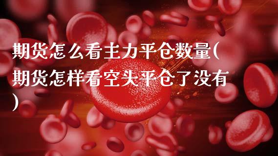 期货怎么看主力平仓数量(期货怎样看空头平仓了没有)_https://www.zztgc.com_期货直播_第1张