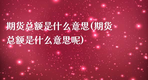 期货总额是什么意思(期货总额是什么意思呢)_https://www.zztgc.com_期货开户_第1张