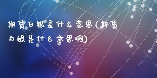 期货白银是什么意思(期货白银是什么意思啊)_https://www.zztgc.com_期货入门_第1张