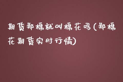 期货郑棉就叫棉花吗(郑棉花期货实时行情)_https://www.zztgc.com_期货入门_第1张