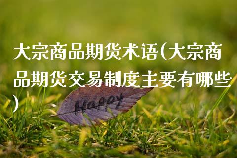 大宗商品期货术语(大宗商品期货交易制度主要有哪些)_https://www.zztgc.com_期货入门_第1张