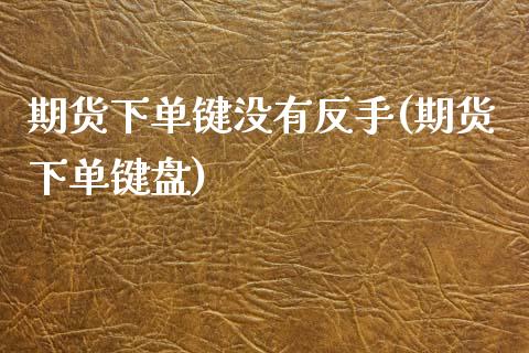 期货下单键没有反手(期货下单键盘)_https://www.zztgc.com_原油期货_第1张