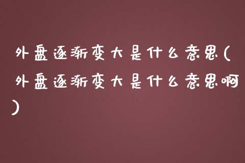 外盘逐渐变大是什么意思(外盘逐渐变大是什么意思啊)_https://www.zztgc.com_原油期货_第1张