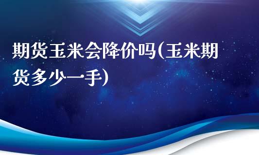 期货玉米会降价吗(玉米期货多少一手)_https://www.zztgc.com_原油期货_第1张