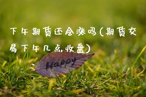 下午期货还会涨吗(期货交易下午几点收盘)_https://www.zztgc.com_黄金期货_第1张