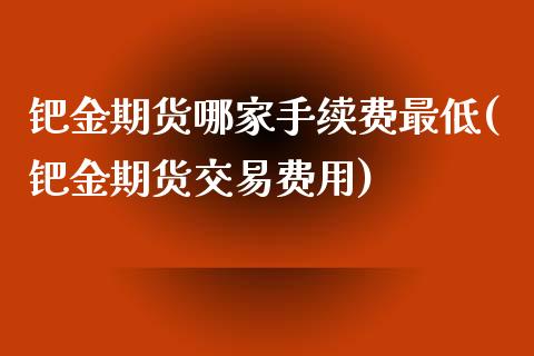 钯金期货哪家手续费最低(钯金期货交易费用)_https://www.zztgc.com_期货入门_第1张