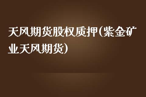 天风期货股权质押(紫金矿业天风期货)_https://www.zztgc.com_期货直播_第1张