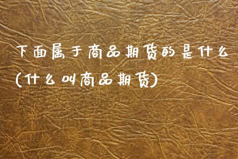 下面属于商品期货的是什么(什么叫商品期货)_https://www.zztgc.com_原油期货_第1张