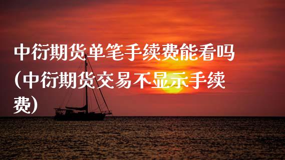 中衍期货单笔手续费能看吗(中衍期货交易不显示手续费)_https://www.zztgc.com_期货开户_第1张