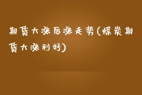 期货大涨后涨走势(煤炭期货大涨利好)_https://www.zztgc.com_原油期货_第1张