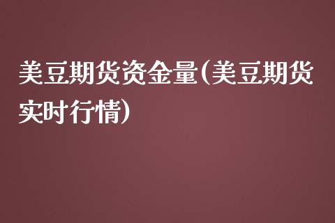 美豆期货资金量(美豆期货实时行情)_https://www.zztgc.com_期货行情_第1张