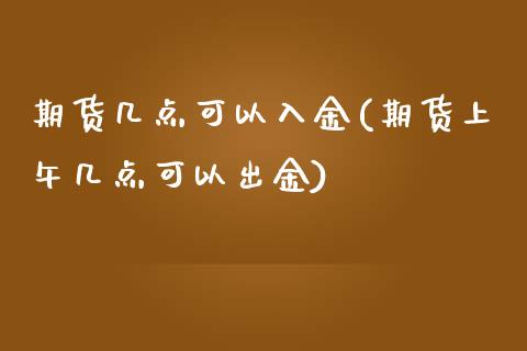期货几点可以入金(期货上午几点可以出金)_https://www.zztgc.com_期货入门_第1张