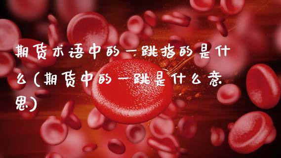 期货术语中的一跳指的是什么(期货中的一跳是什么意思)_https://www.zztgc.com_期货行情_第1张