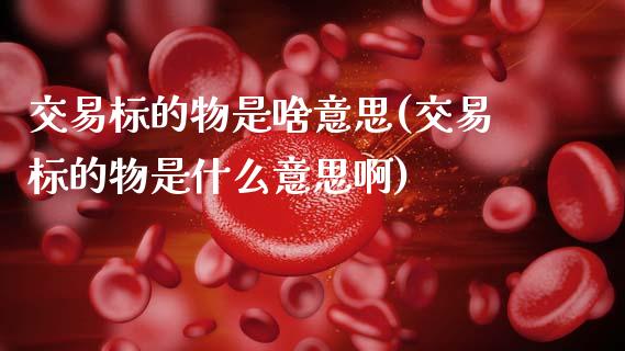 交易标的物是啥意思(交易标的物是什么意思啊)_https://www.zztgc.com_期货直播_第1张