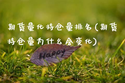 期货量化持仓量排名(期货持仓量为什么会变化)_https://www.zztgc.com_期货行情_第1张