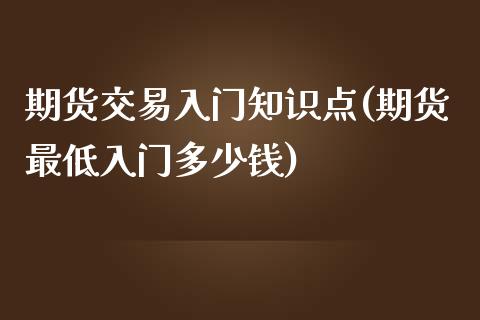 期货交易入门知识点(期货最低入门多少钱)_https://www.zztgc.com_期货行情_第1张