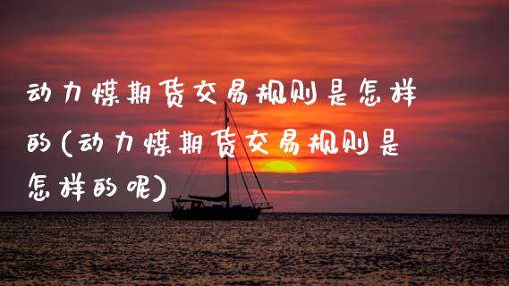动力煤期货交易规则是怎样的(动力煤期货交易规则是怎样的呢)_https://www.zztgc.com_期货入门_第1张