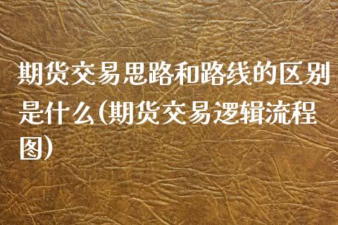 期货交易思路和路线的区别是什么(期货交易逻辑流程图)_https://www.zztgc.com_黄金期货_第1张