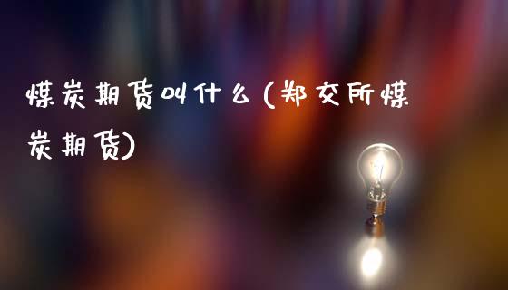 煤炭期货叫什么(郑交所煤炭期货)_https://www.zztgc.com_黄金期货_第1张