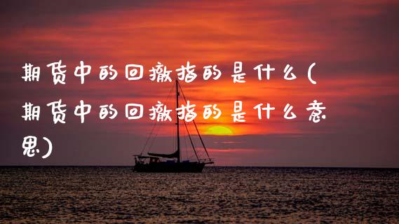 期货中的回撤指的是什么(期货中的回撤指的是什么意思)_https://www.zztgc.com_期货直播_第1张