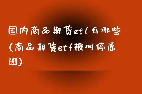 国内商品期货etf有哪些(商品期货etf被叫停原因)_https://www.zztgc.com_期货直播_第1张