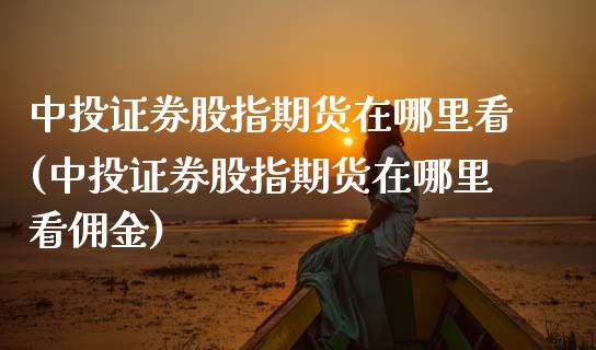 中投证券股指期货在哪里看(中投证券股指期货在哪里看佣金)_https://www.zztgc.com_黄金期货_第1张