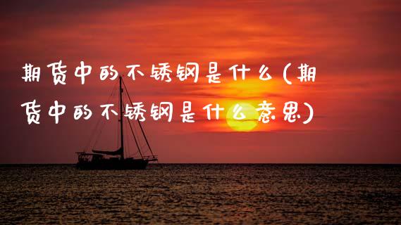 期货中的不锈钢是什么(期货中的不锈钢是什么意思)_https://www.zztgc.com_期货行情_第1张